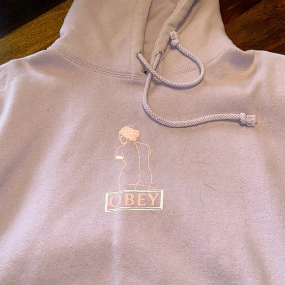 Obey Lavender Hoodie size L - Picture 2 of 7